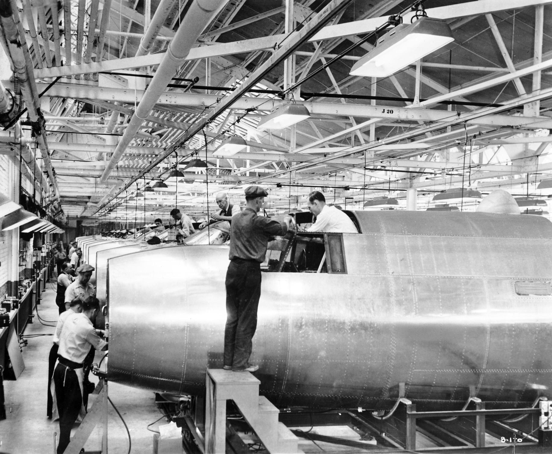 By mid-June 1941, the automaker was purchasing machinery to produce the nose and center fuselage sections for the Martin B-26 Marauder bomber.